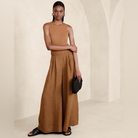 Banana Republic Pants - Banana Republic Brown Wide-Leg Jumpsuit